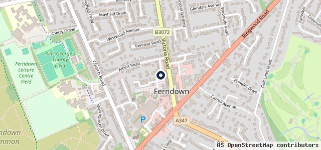Map showing the location of Ferndown MOT Centre