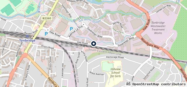Map showing the location of Hadlow Stair Garage