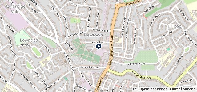 Map showing the location of Newtown Garage Chesham