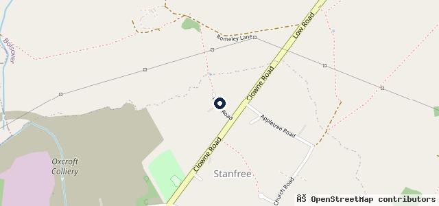 Map showing the location of Stanfree Farm Glamping and Camping