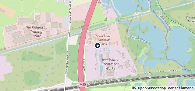 Map showing the location of Richings Park MOT
