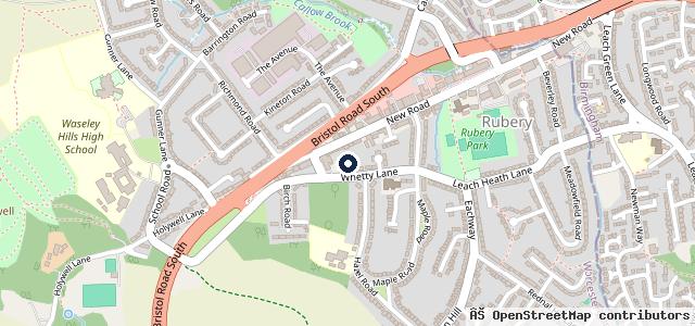 Map showing the location of Rubery Garage Services Ltd