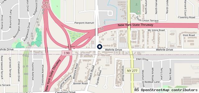 Map showing the location of Cleve-hill Tire & Auto Cheektowaga