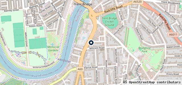 Map showing the location of Sandicliffe Used Cars Nottingham