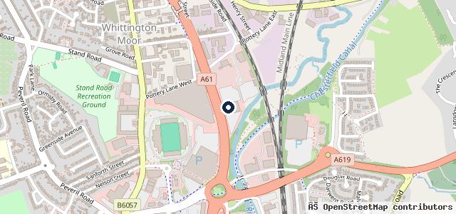 Map showing the location of Stratstone BMW Chesterfield