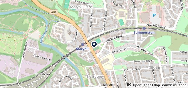 Map showing the location of Summerston MOT Centre