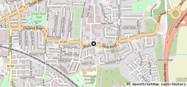 Map showing the location of Jet Grays Service Station