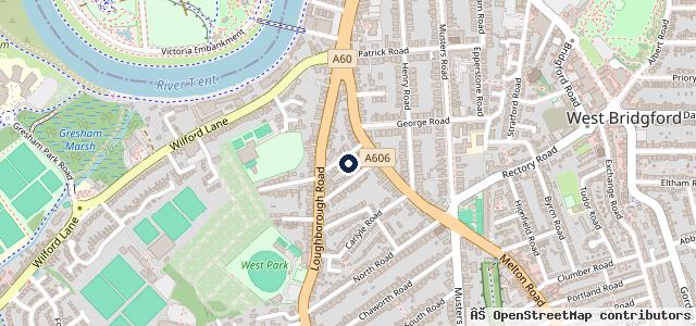 Map showing the location of Top Car Recovery Nottingham
