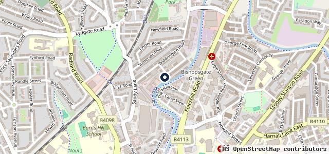 Map showing the location of Warwick Road Garage