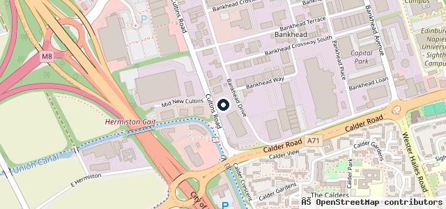 Map showing the location of West End Garage Škoda Edinburgh