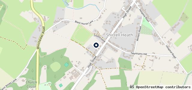 Map showing the location of Winkworths Garage