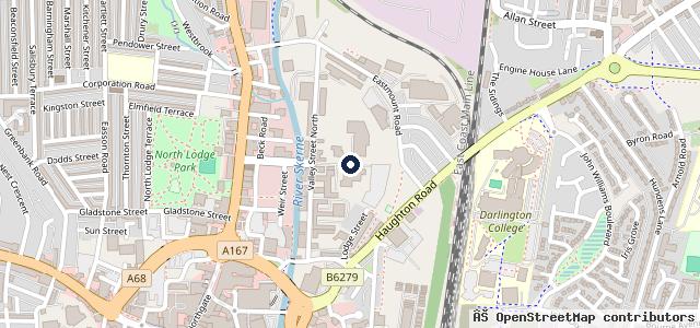 Map showing the location of Drive Vauxhall Darlington
