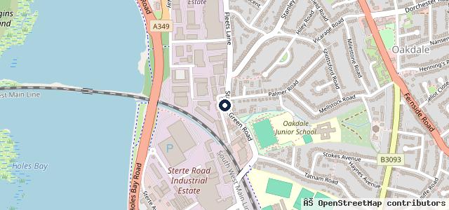 Map showing the location of Poole Tyre & MOT Centre