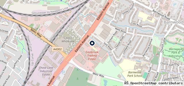 Map showing the location of Halfords Autocentre Gloucester (Eastern Ave)