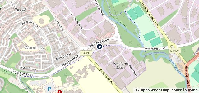 Map showing the location of Startin Vauxhall Redditch
