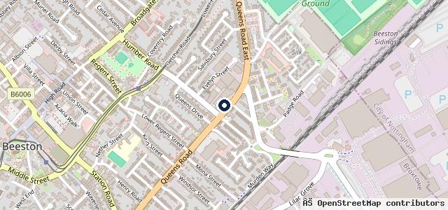 Map showing the location of Beeston Service Station