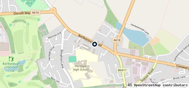 Map showing the location of Clowne Test & Repair Centre