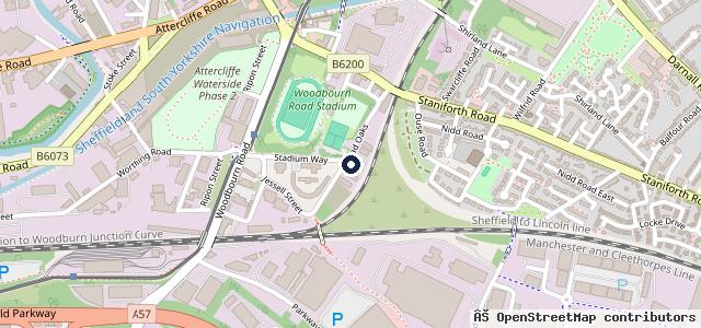 Map showing the location of Sheffield Tyres Ltd