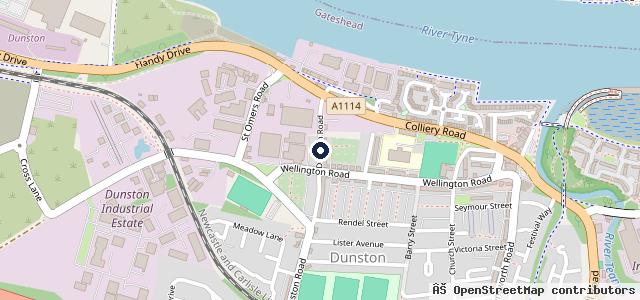 Map showing the location of Dunston MOT centre