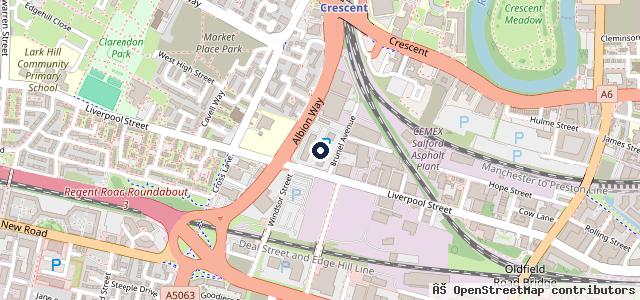 Map showing the location of Arnold Clark Salford Vauxhall / Fiat / Abarth / Jeep / MG