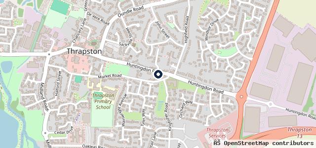 Map showing the location of ETS Thrapston Car Sales