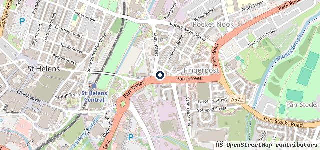 Map showing the location of Formula One Autocentres - St Helens