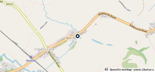 Map showing the location of Frankerbrook Garage