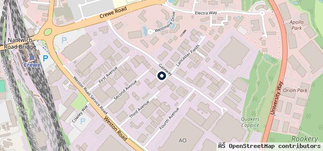 Map showing the location of Peugeot Gateway Crewe
