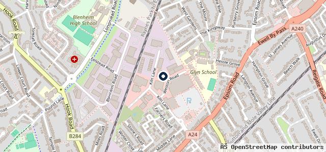 Map showing the location of Wilsons Service Centre Epsom
