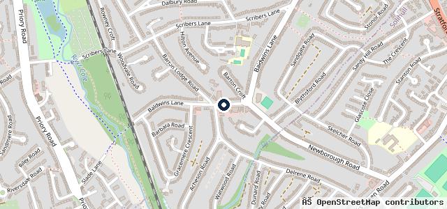 Map showing the location of Baldwins Lane Garage