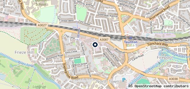 Map showing the location of Hearns Of Taunton
