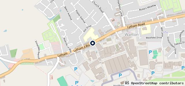 Map showing the location of J Townsend & Sons Warton
