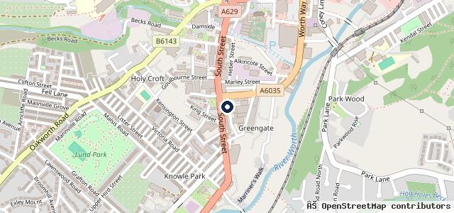 Map showing the location of Kwik Fit - Keighley