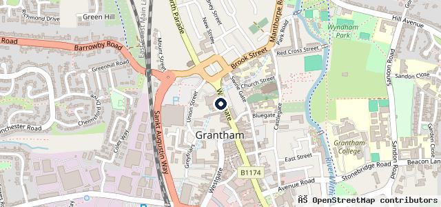 Map showing the location of Kwik Fit - Grantham