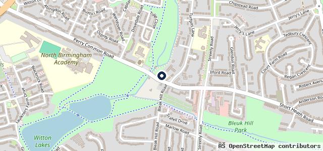 Map showing the location of Perry common tyre garage & car wash
