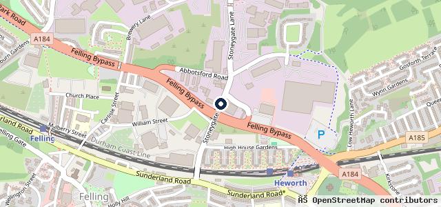 Map showing the location of Lookers Nissan Gateshead
