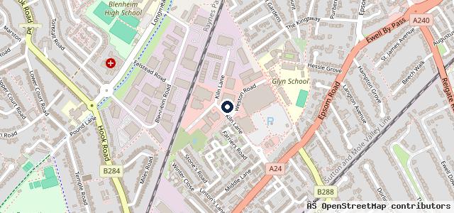 Map showing the location of Mercedes-Benz of Epsom