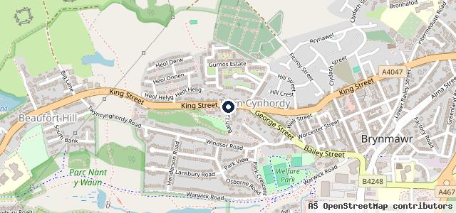 Map showing the location of Merthyr Road Garage