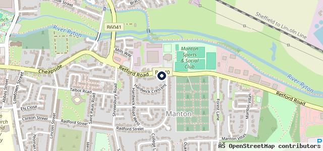 Map showing the location of Vauxhall Walkers Worksop