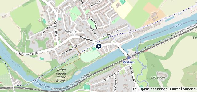 Map showing the location of Wylam Garage - Nissan Service centre and used car centre