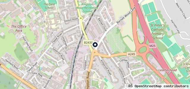 Map showing the location of Brayley Honda Leatherhead