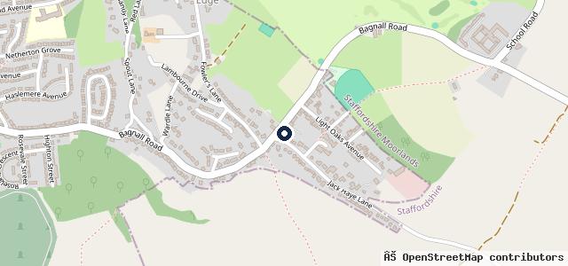 Map showing the location of Light Oaks Service Station