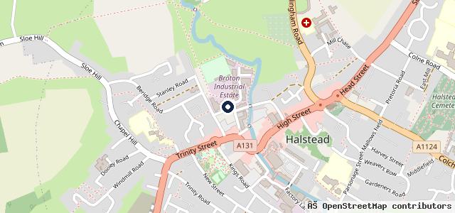 Map showing the location of Mot Services (Halstead) Ltd
