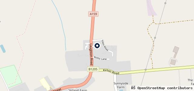 Map showing the location of Blyton Service Station