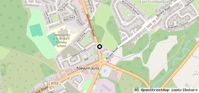 Map showing the location of Newmains M O T & Service Centre