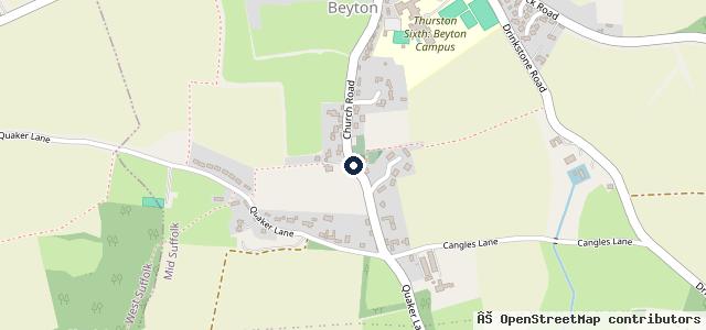 Map showing the location of Beyton Garage