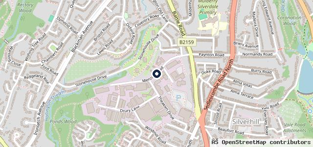 Map showing the location of ATS Euromaster St Leonards