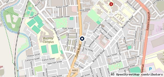 Map showing the location of Colne Tyre Centre | Colne