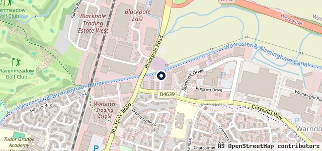 Map showing the location of Vauxhall Baylis Worcester