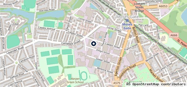 Map showing the location of Bolton Textile Mill